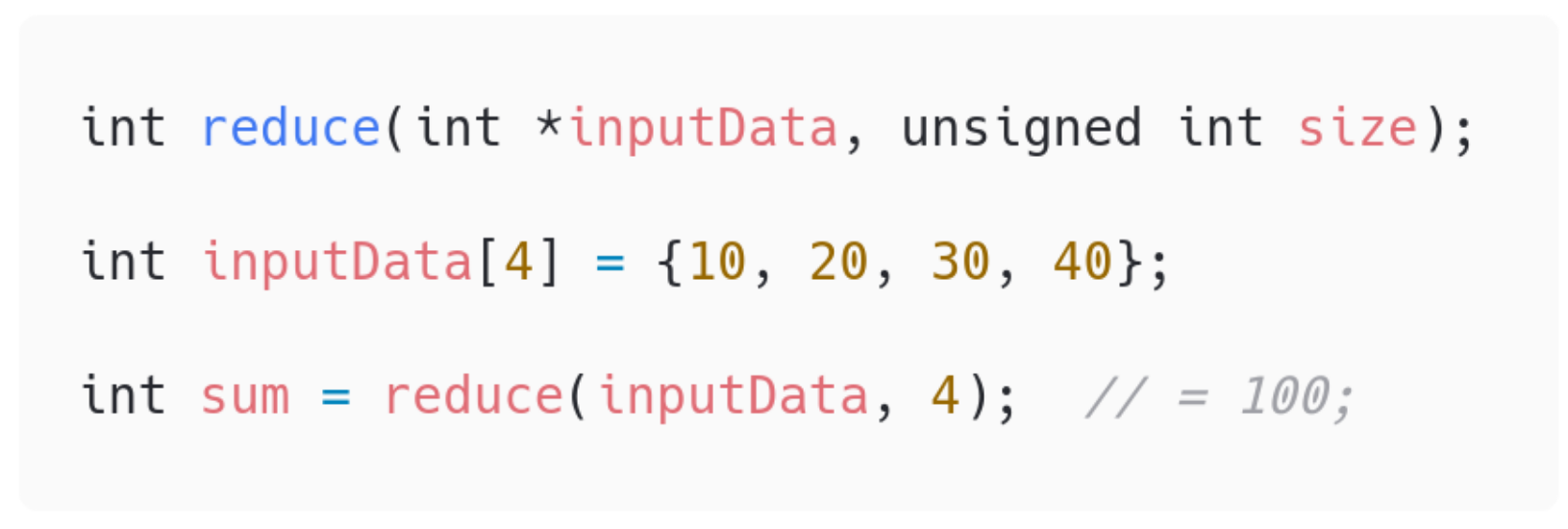 Binary reduction usage