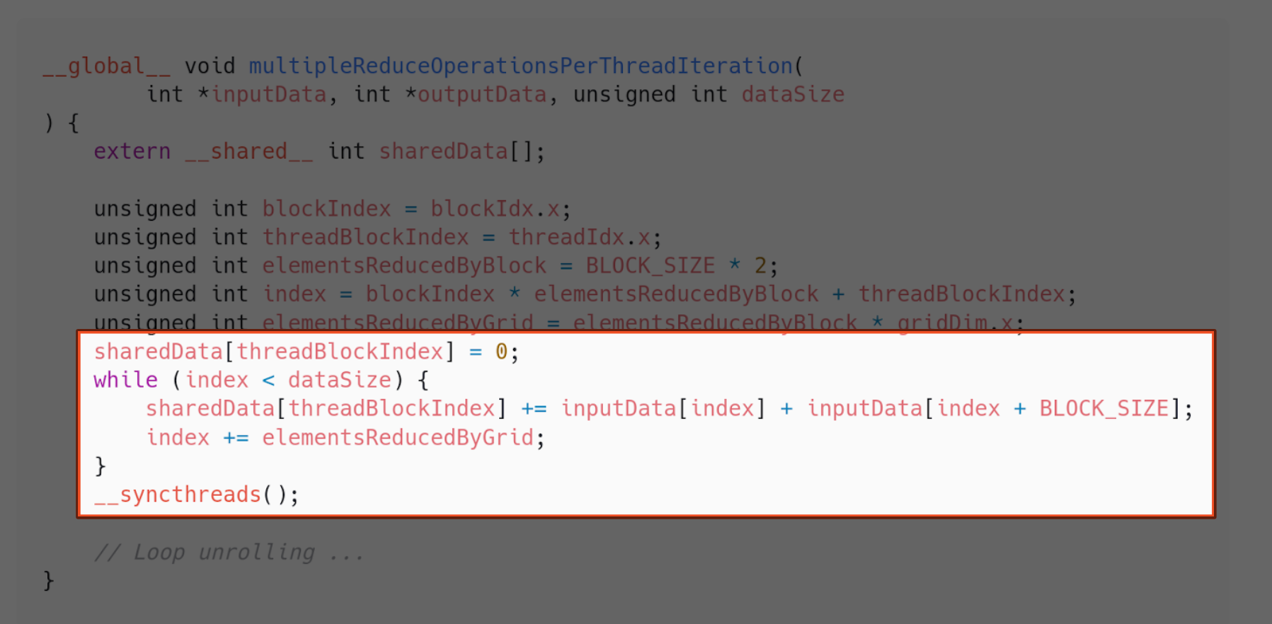 Grid size reduction code