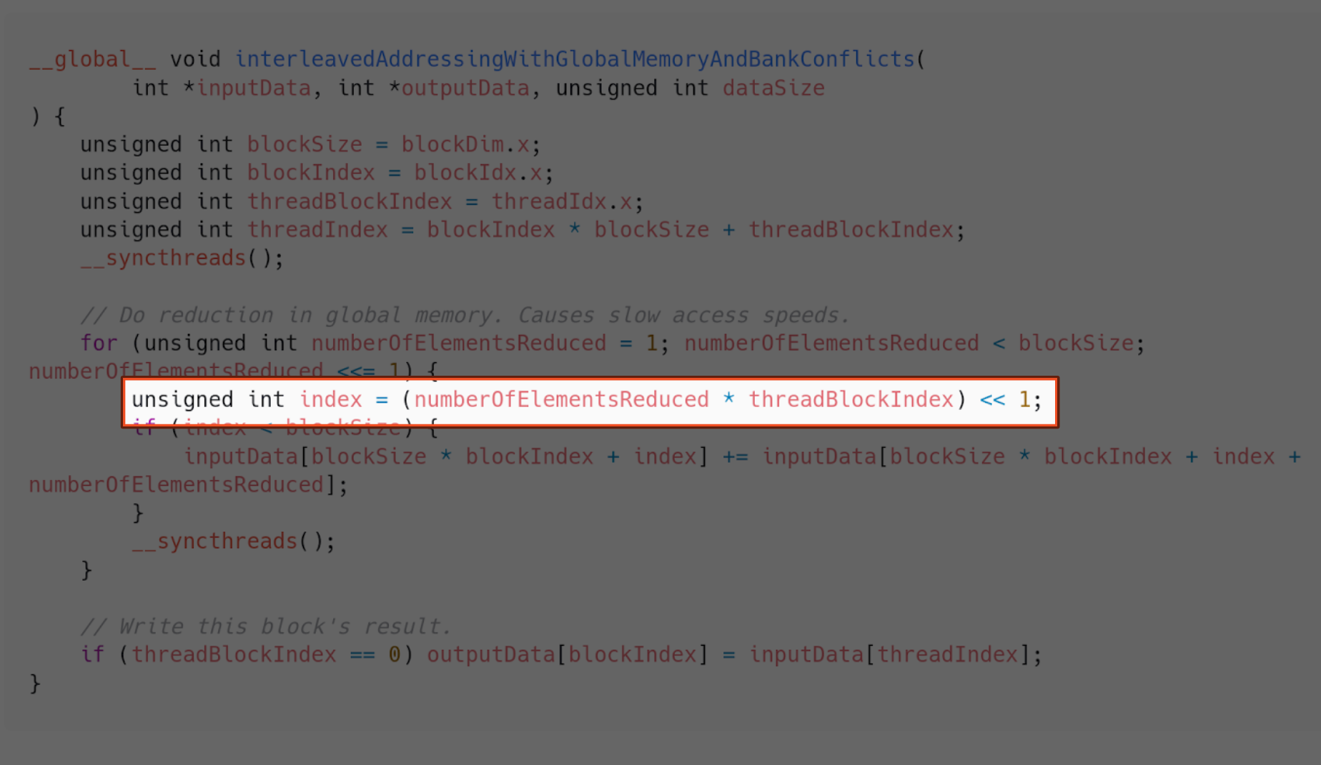 Interleaved addressing with better branching