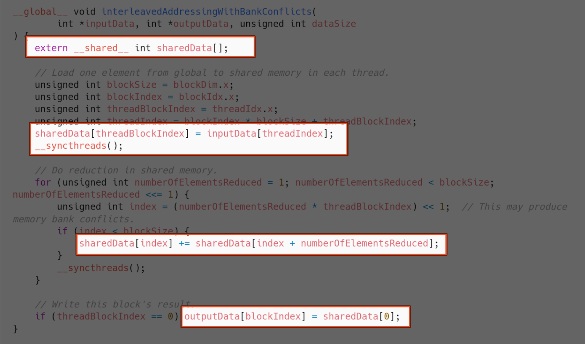 Interleaved addressing with better branching